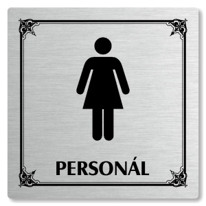 WC ženy personál, 148x148mm, stříbrná, Nebraska